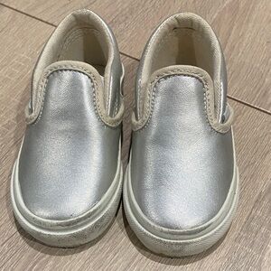 Silver Vans Kids Slip-On Shoes size 6